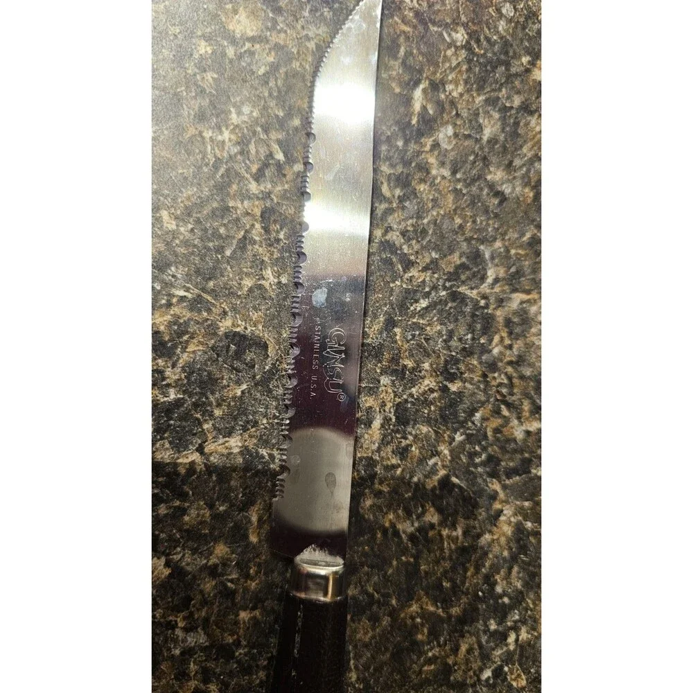 2 Vintage Ginsu Steak Knives Serrated 4